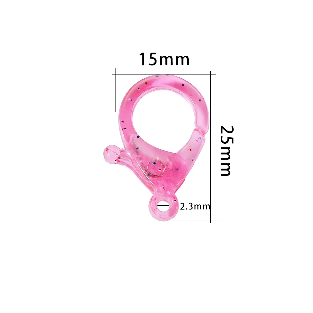 30Pcs/Lot Transparent Plastic Lobster Clasp Hook Key Chain Clips Connector For Key Chain DIY Jewelry Making Supplies Accessories