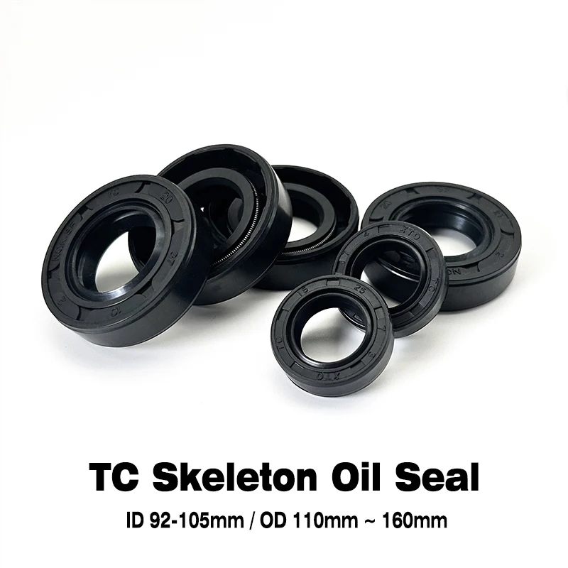 

TC Type Black Oil Seal Nitrile Rubber nbr ID 92~105mm OD 110mm~160mm High Performance Shaft Seal for Engine Transmission System