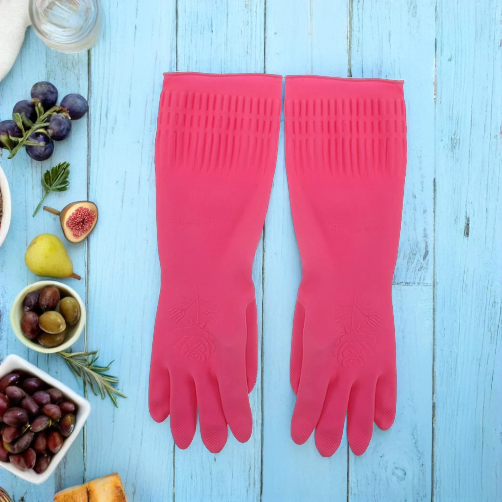 

3pcs Waterproof Dishwashing Gloves Reusable Latex Kitchen Gloves Thickened Non Slip Cleaning Mitts For Household Heavy Duty