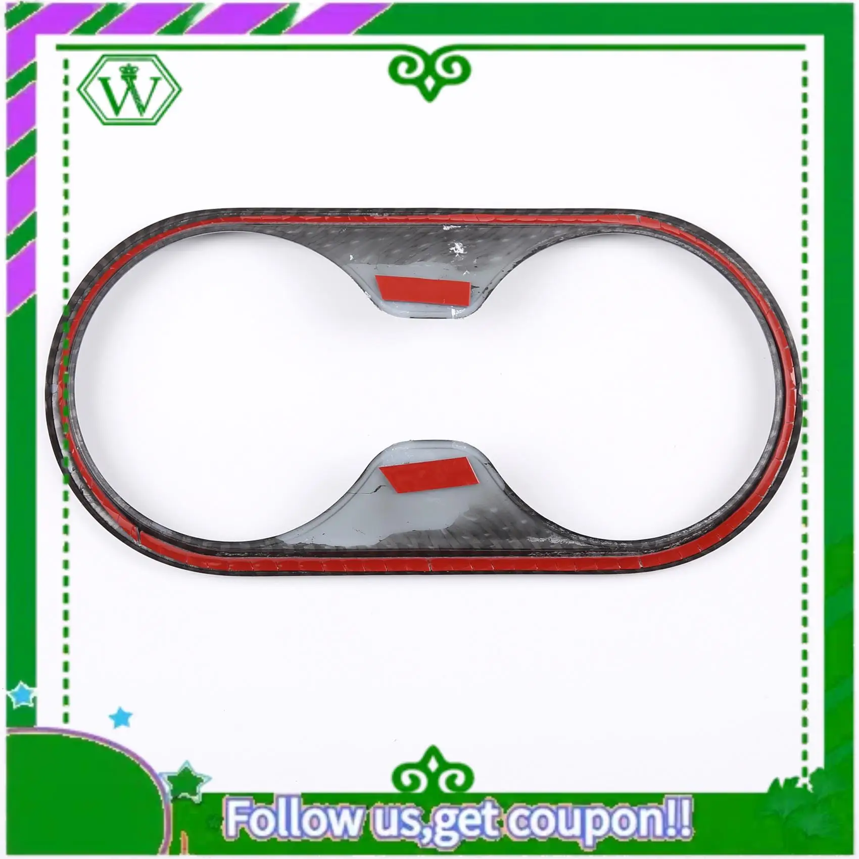 

AC34-Car Carbon Fiber ABS Gear Water Cup Frame Cover Trim For Ford Ranger 2015-2021 Car Interior