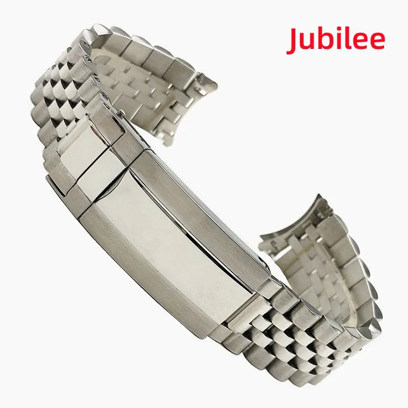 Srebrne Jubileuszowe Paski do Zegarków ze Stali Nierdzewnej Oyster z Zakrzywionymi Końcówkami, Śruba 19mm, Pasują do Sxns80 Snxs79 Snxs79k snxs77k Snxs73 SKX5