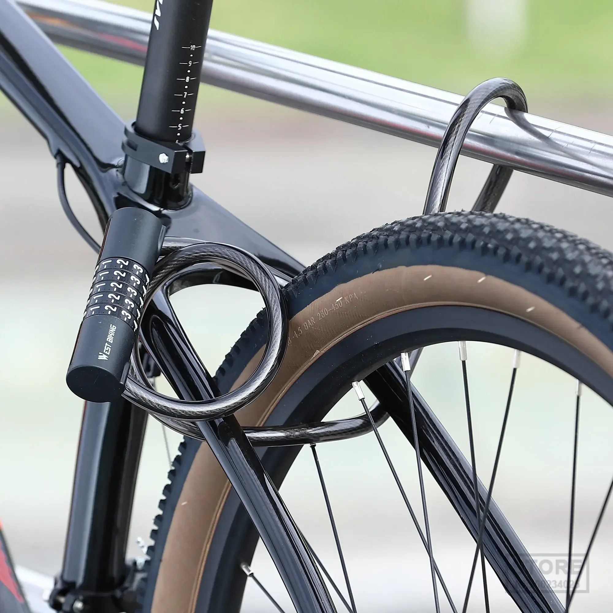 WEST BIKING 90-150cm Anti Theft Bicycle Lock 5-Digit Combination Security Cable Lock Waterproof  E-Bike Motorcycle Wire Lock