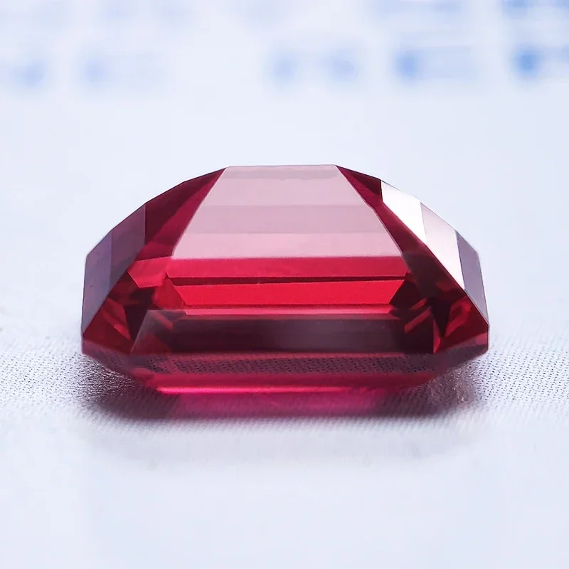 Lab Grown Ruby Emerald Cut Pigeon Blood Red Gemstone for Charms DIY Ring Necklace Earrings Materials Selectable AGL Certificate