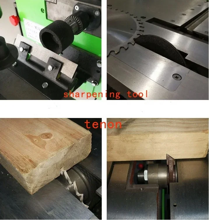 Uma máquina multiuso dez-em-um plaina de mesa máquina de serrar multifuncional para trabalhar madeira