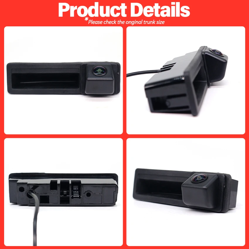 Dynamic Trajectory Car Rear View Trunk Handle Backup Reverse Camera Parking Camera For Audi A5 S5 RS5 Cabriolet B8 8T 2009~2017 view 3