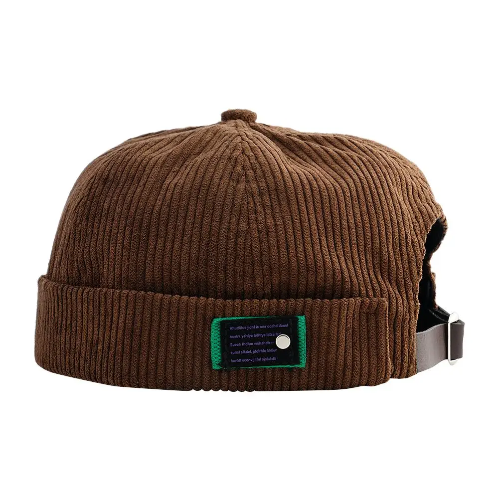 Male Brimless Docker Hat Casual Skullcap Retro No Visor Brim Harbour Sailor Hop Cap Watch Cuff Cap Beanie Caps Hat No Hip R M5V7