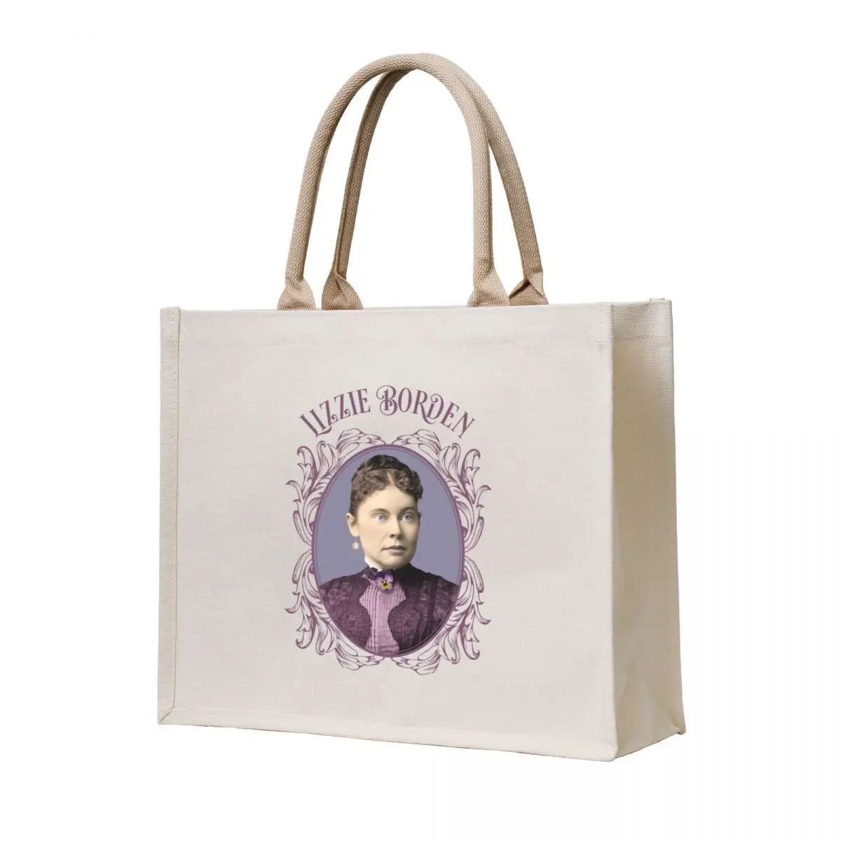 

Lizzie Borden Purple Dress & Pansy Brooch Tote Bag bag for beach canvas shopping bag canvas tote