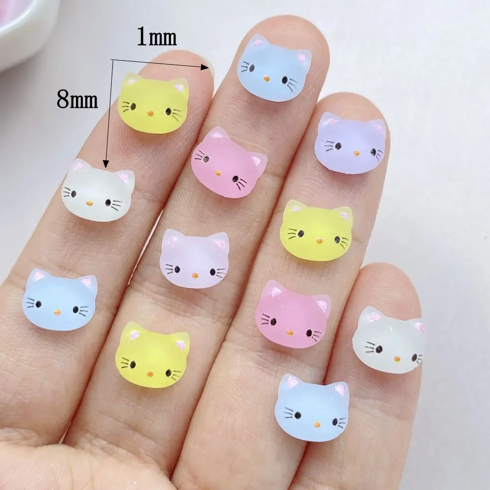 30Pcs Mixed Nail Art Resin Cartoon Cat Head Series Charms Rhinestones DIY Craft For Nail 3D Decorations Jewelry