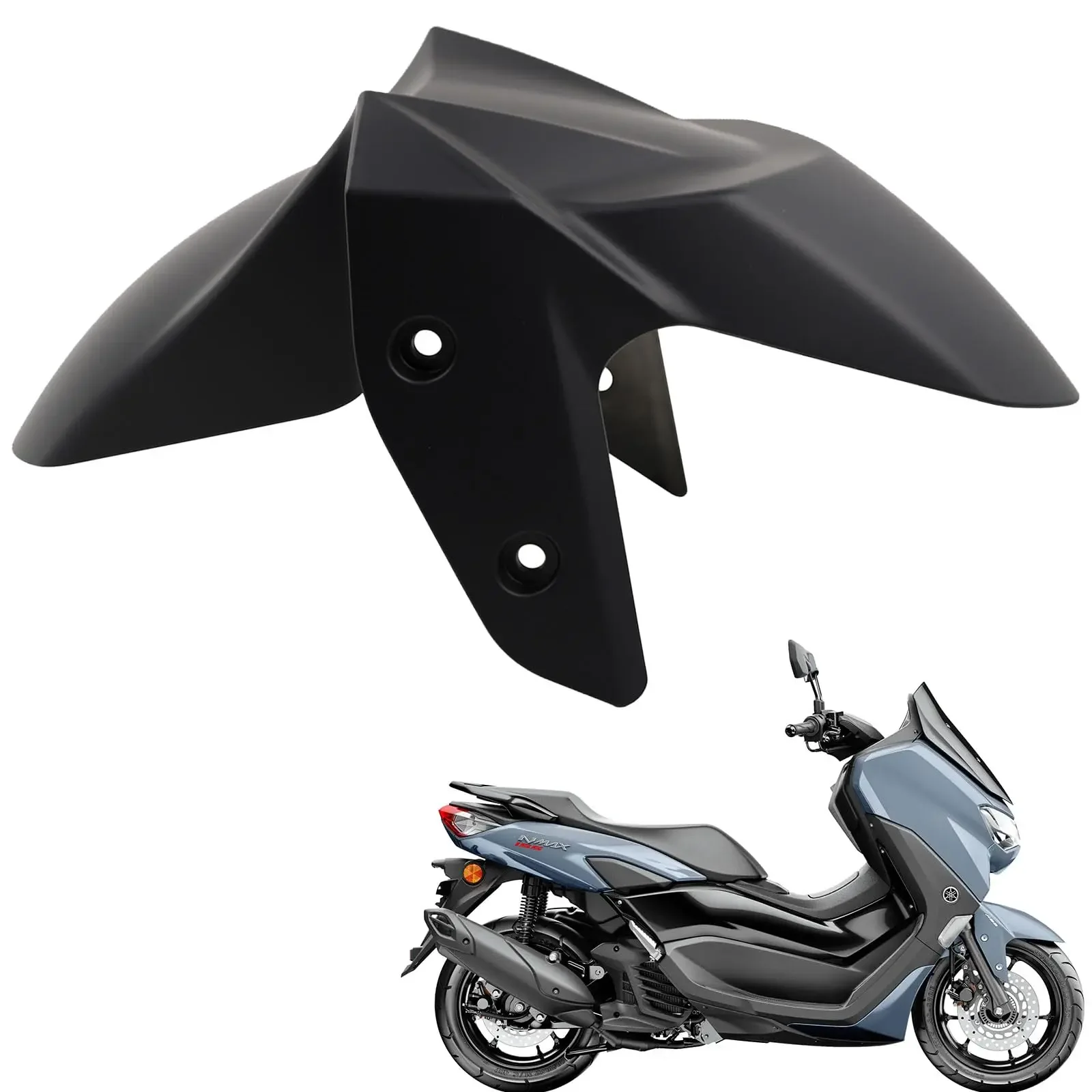 Motorcycle Front Fender in ABS Material Compatible with Yamaha NMAX 155 ,Matte Black Color