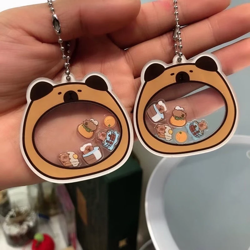 Capybara-Porte-clés pendentif à bascule en acrylique, joli modèle de couple, beau cadeau pour de bons amis