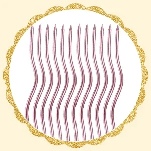 6/12 Stück Geburtstags-Spiral-Kuchenkerzen mit Haltern, lange, dünne, lockige Spule, metallischer Kuchen, Geburtstag, Hochzeit, Party-Dekoration – Detail 5