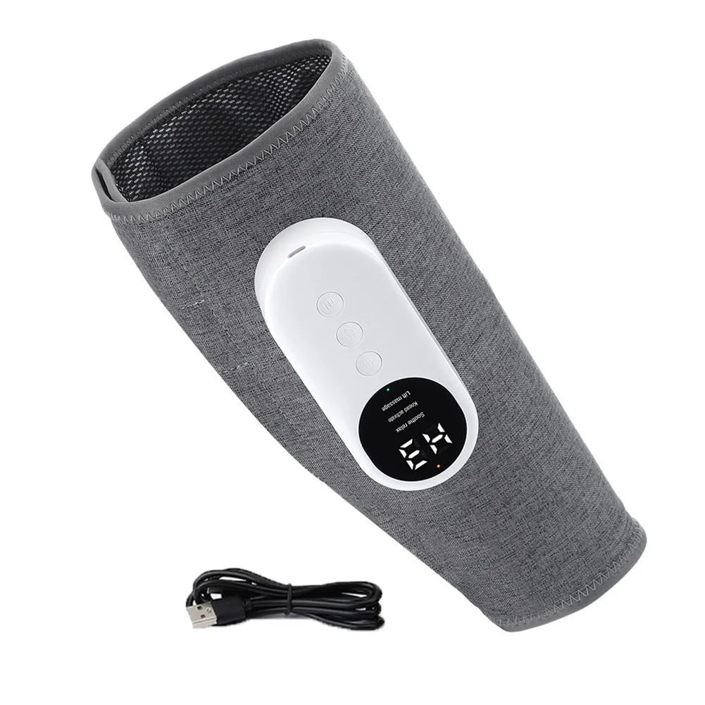 Pain Relief Grey Leg Massager Warm Compress 3 Modes Adjustable Temperature Breathable Material Cordless Design