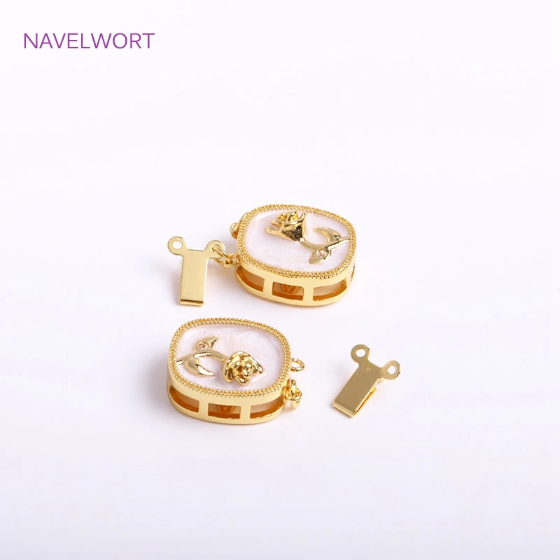 Wholesale 18K Gold Plated Square Filigree Box Safety Clasps Connector For Bracelet Necklace Making,DIY Jewellery Making Susories