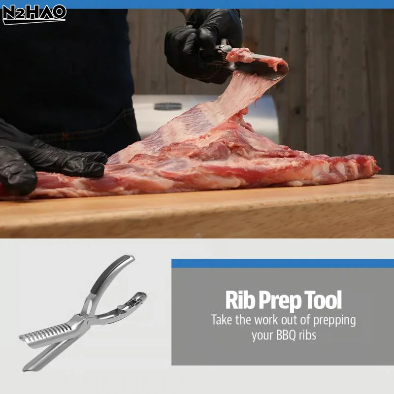 Herramienta para Quitar Membrana de Costillas - Deshuesador de Costillas de Acero Inoxidable con Mango Ergonómico, Utensilios de Cocina para Preparación de Carne