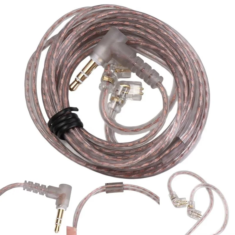 3.5mm Plug With HD Microphone Comfortable In-Ear Monitor Cable In-Ear Monitor Upgrade Wire For KZ ZS3 ZS4 ZST ASX Compact Design