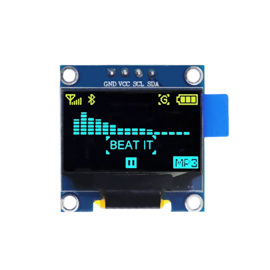 SSD1306 0,91 0,96 1,3 Zoll IIC serielles 4-poliges weißes/blaues/gelbes blaues OLED-Anzeigemodul 128 x 64 12864 LCD-Bildschirmplatine für Arduino