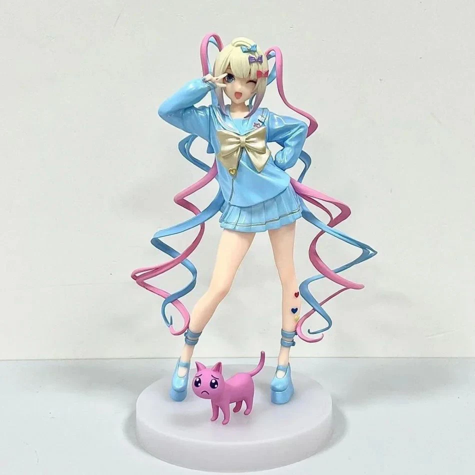 Needy Girl Overdose KAngel Anime Figure With Cat Pop Up Parade Virtual Uploader PVC Action Figure Collection Model Toys Decor