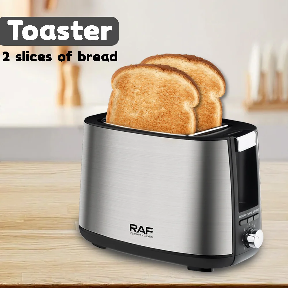 ماكينة إفطار منزلية كهربائية، محمصة خبز، ماكينة خبز بشريحتين، محمصة خبز منزلية متعددة الوظائف