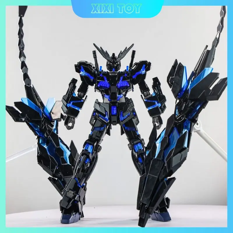 

XD Unicorn RX-0 Destory Mode HG 1/144 Black Phoenix Electroplated Dark Steel Assembly Model Kit Mech Action Figure Toy Gift