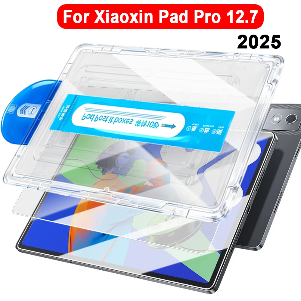 

Easy to Instal 9H Screen Protector for Xiaoxin Pad Pro 12.7 2025 Tablet HD Clear Tempered Glass Film with Auto-Dust Removal Kit
