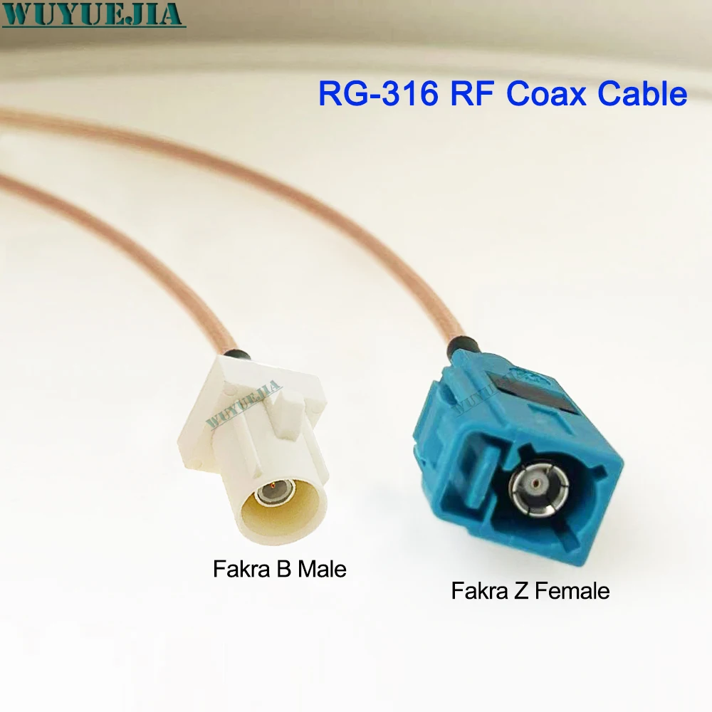 Cabo Coaxial RG-316 de 50 Ohms com Conector Fakra B Macho para Fakra Z Fêmea, Extensão de Antena para Roteador WIFI, Cabo Pigtail Jumper