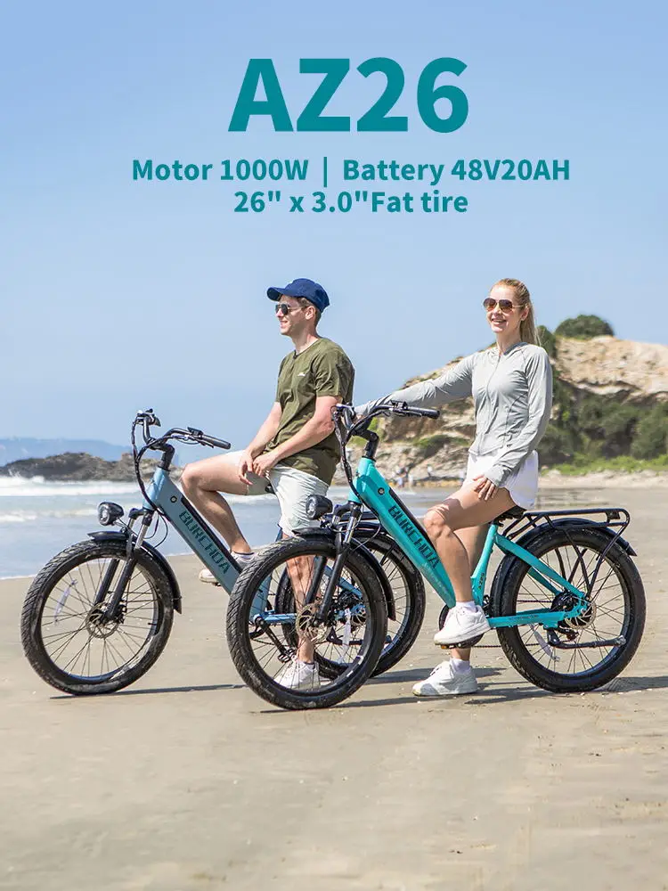 BURCHDA AZ26 Elektrische Fiets 1000W 26 Inch 3.0 Vetband Stadsfiets Volwassenen Elektrische Fiets 48V20AH Verwijderbare Batterij - afbeelding 2