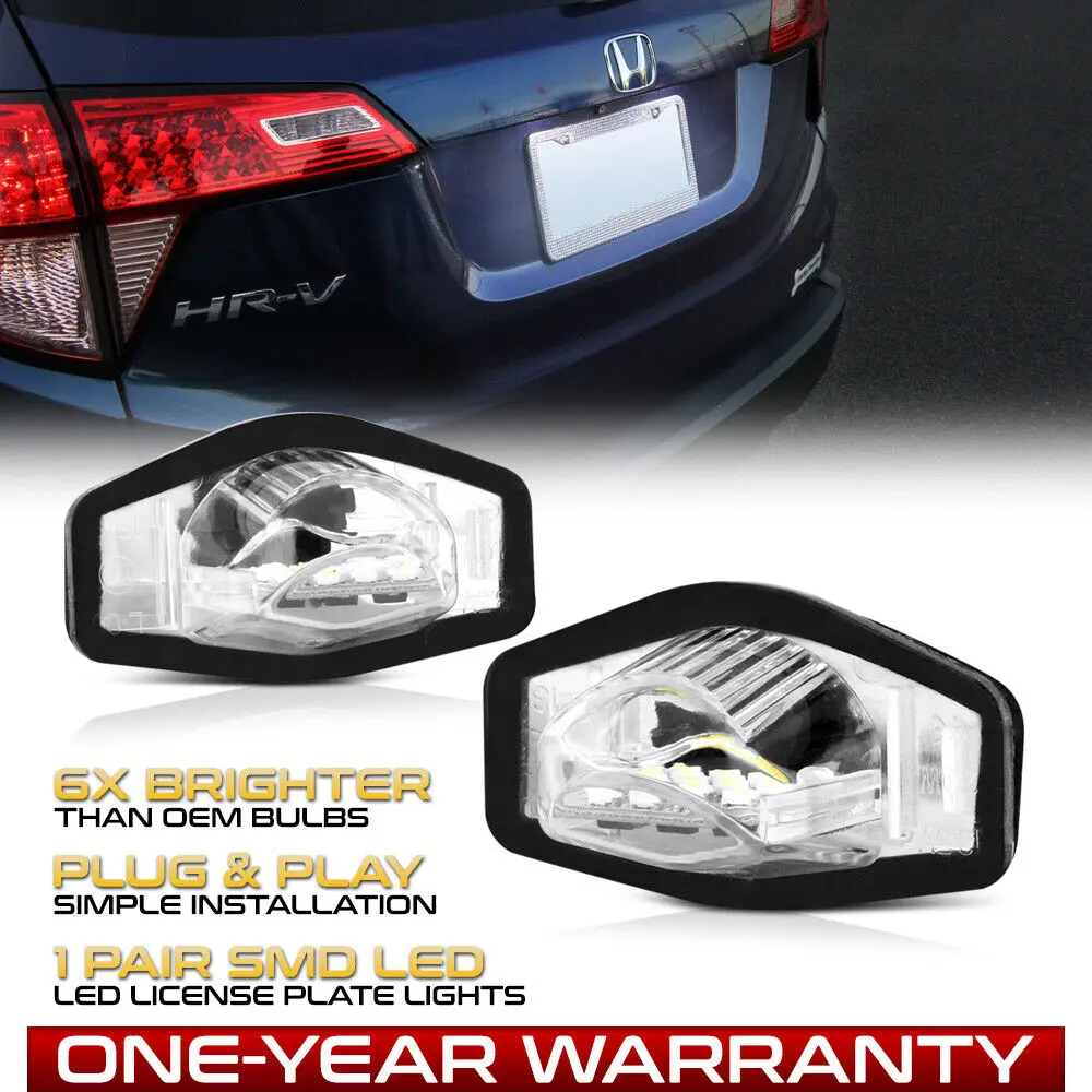 

{Plug&Play} WHITE LED License Plate Light Lamp For Honda CRV/Fit/Odyssey/Element