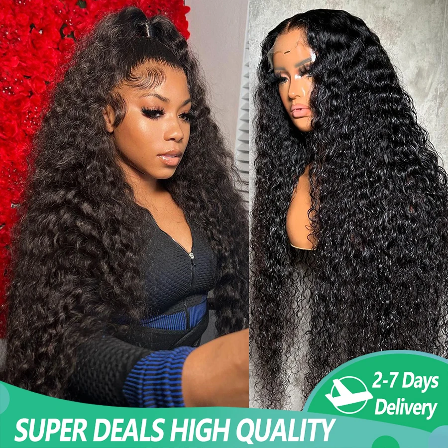 13x4 13x6 Lace Front Wig Human Hair Brazilian Deep Wave Frontal Wig 4x4 Lace Closure Curly Human Hair Wigs Water Wave Lace Wig