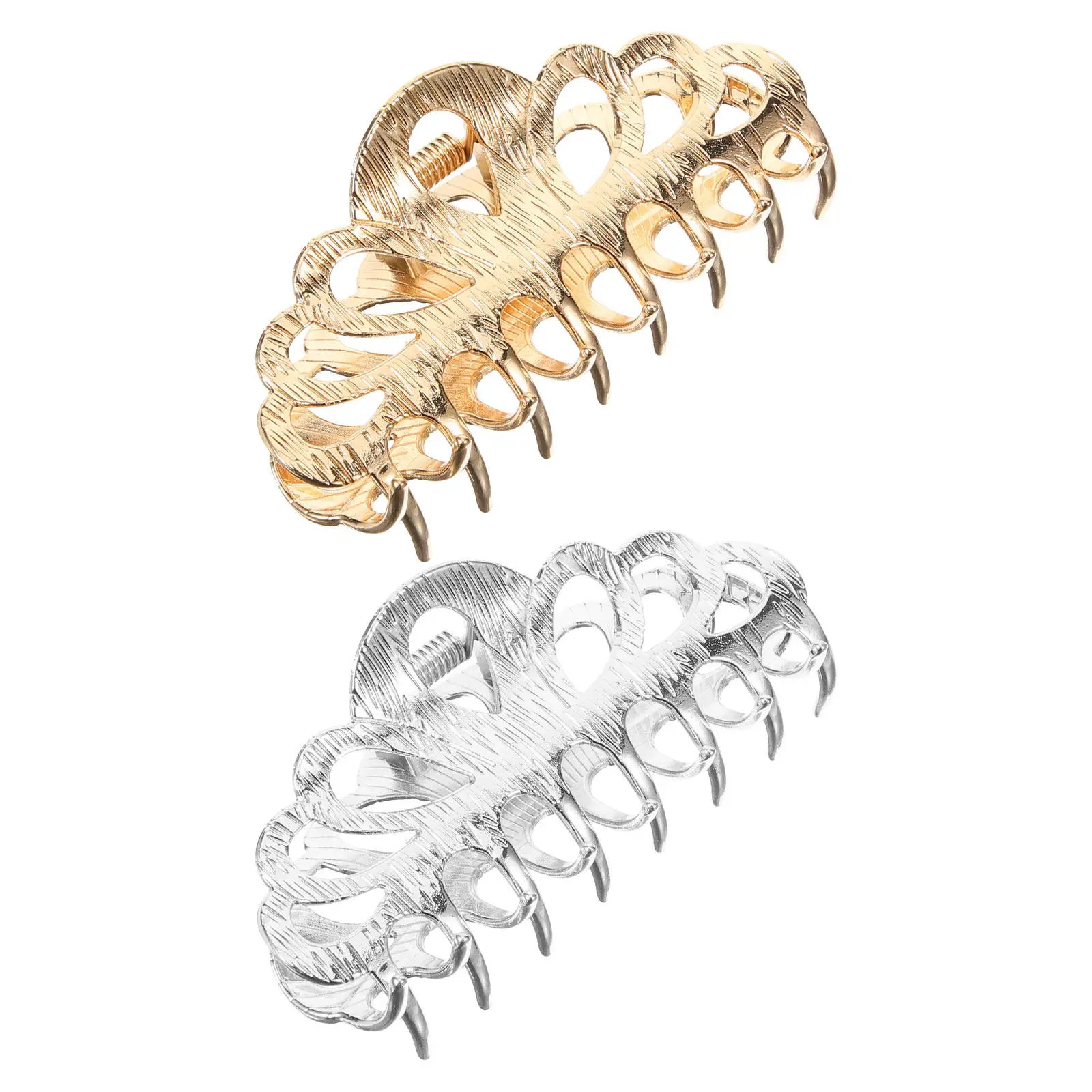 

2 шт. металлические полые заколки-крабы для волос, серебристые, винтажные, для густых волос, для укладки пучков, декоративные аксессуары, металлические зажимы-крабы