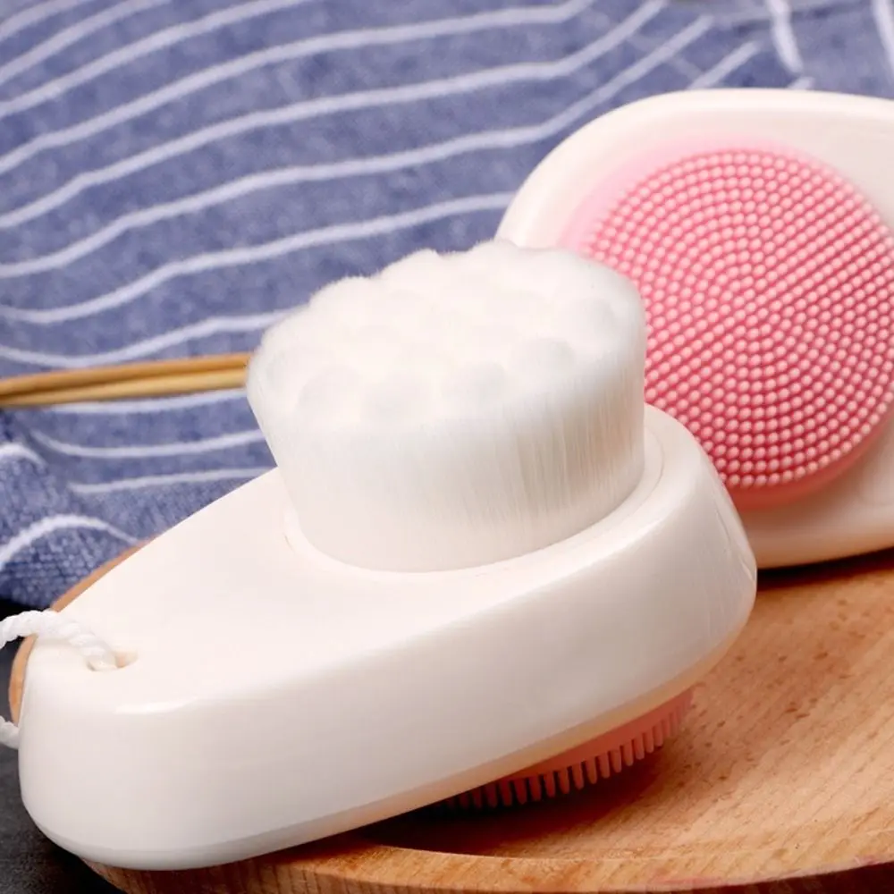 فرشاة تنظيف الوجه من السيليكون على الوجهين ، منظف للوجه ، منتج إزالة الرؤوس السوداء ، منظف المسام ، مقشر ، مقشر للوجه