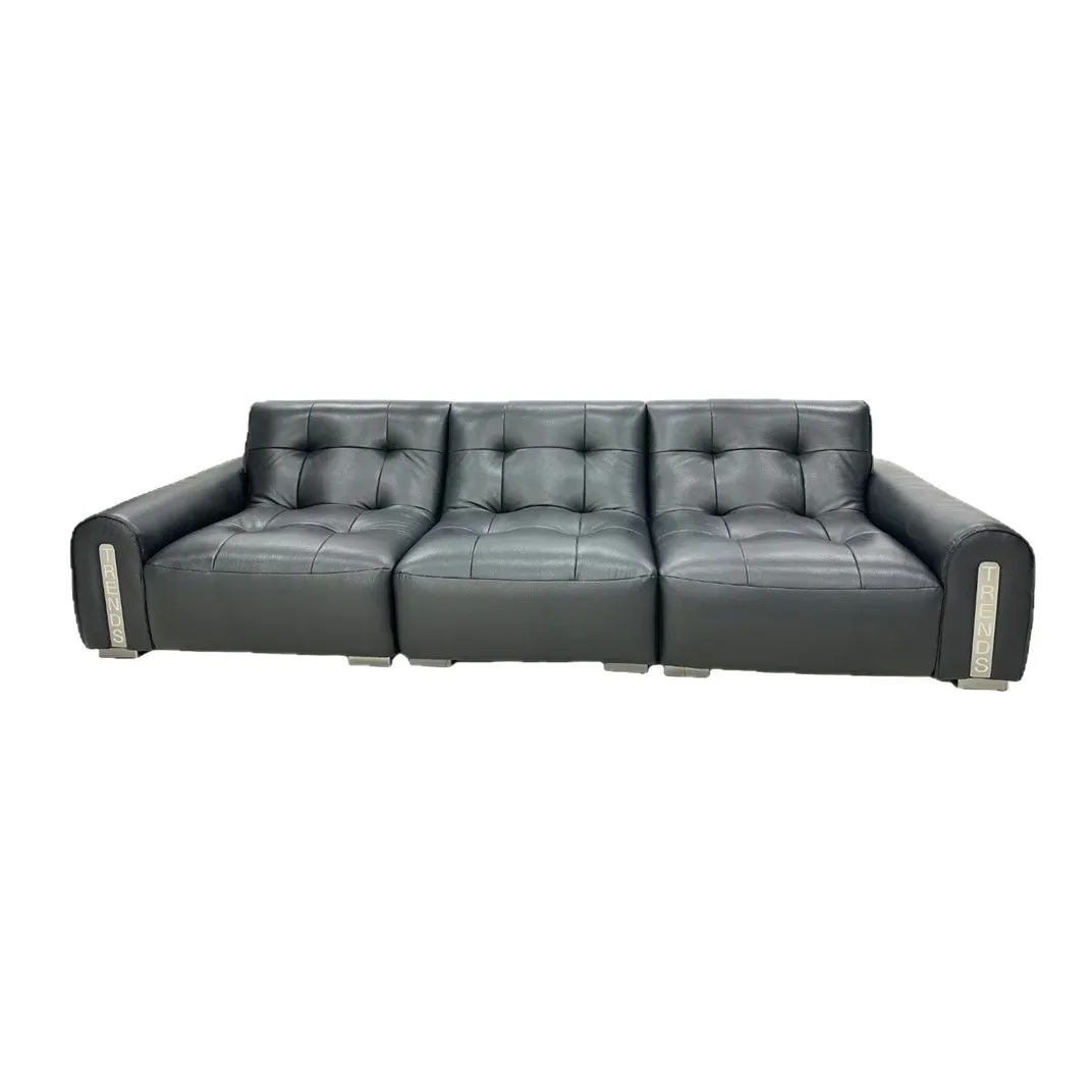 

Для мебели для гостиной, итальянский минималистичный диван, черный диван из воловьей кожи первого слоя