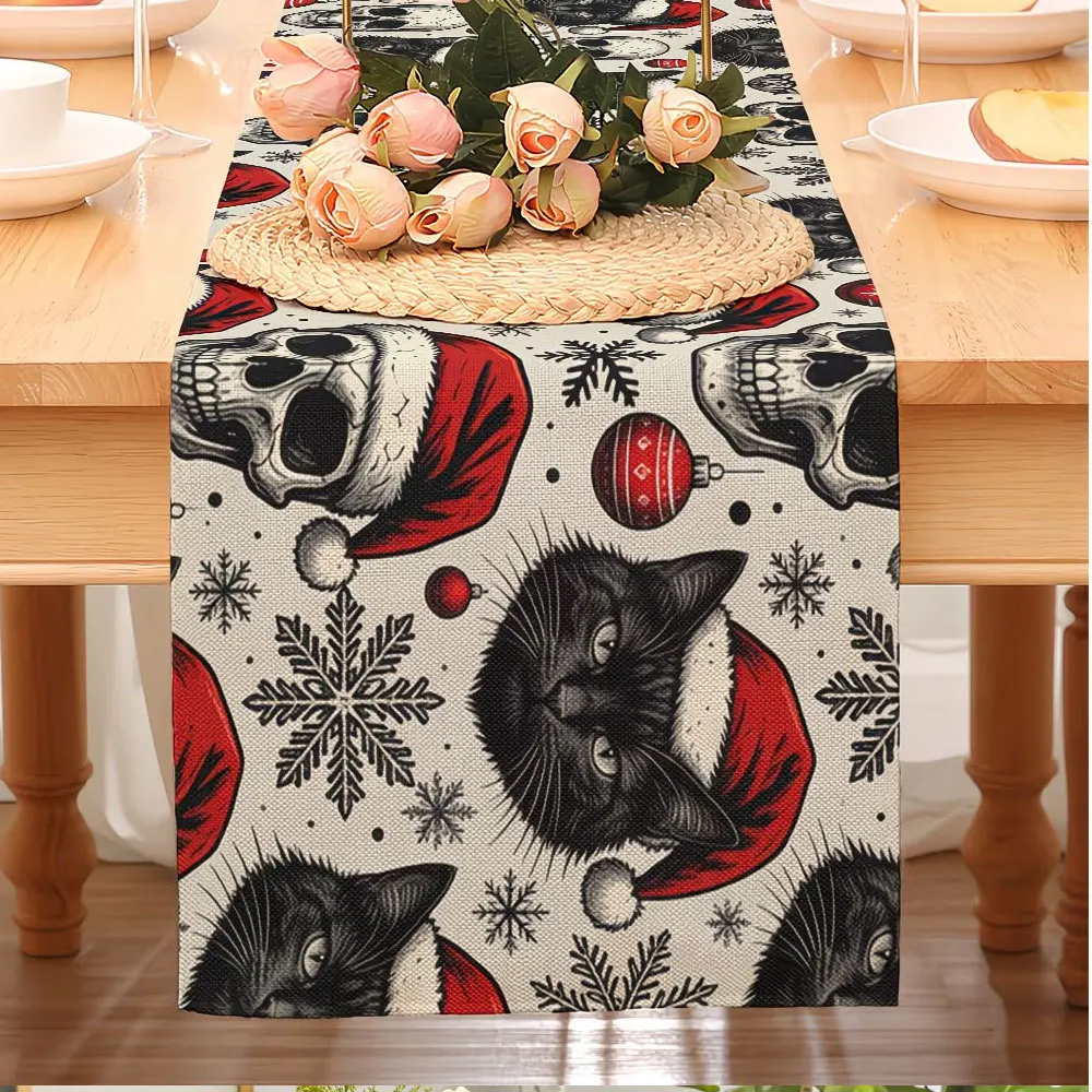 Linen Table Runner Coastal Watercolor Seashells Starfish  Coral on Light Blue Beach Table Decor  Summer Holiday Party