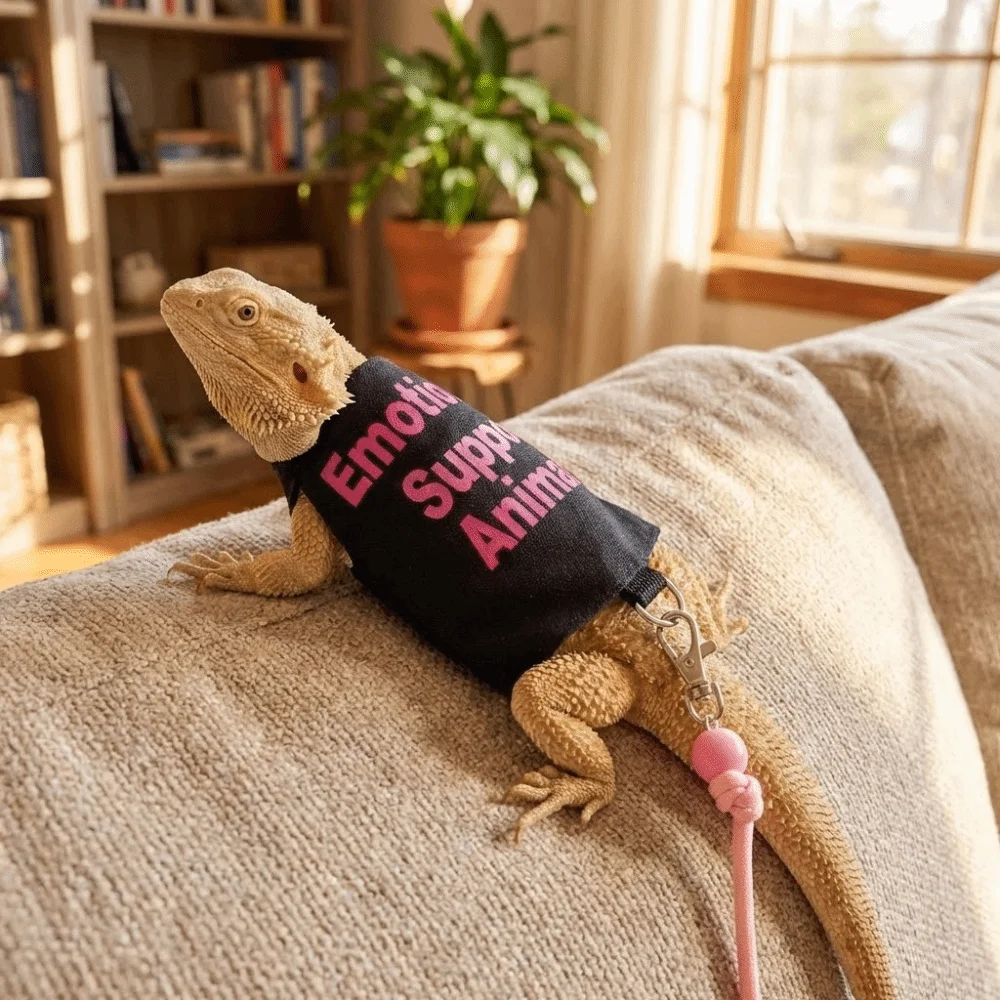 

Soft Emotional Support Animal Harness Escape-Proof Adjustable Reptile Harness Breathable Squirrels Bearded Dragon Harness