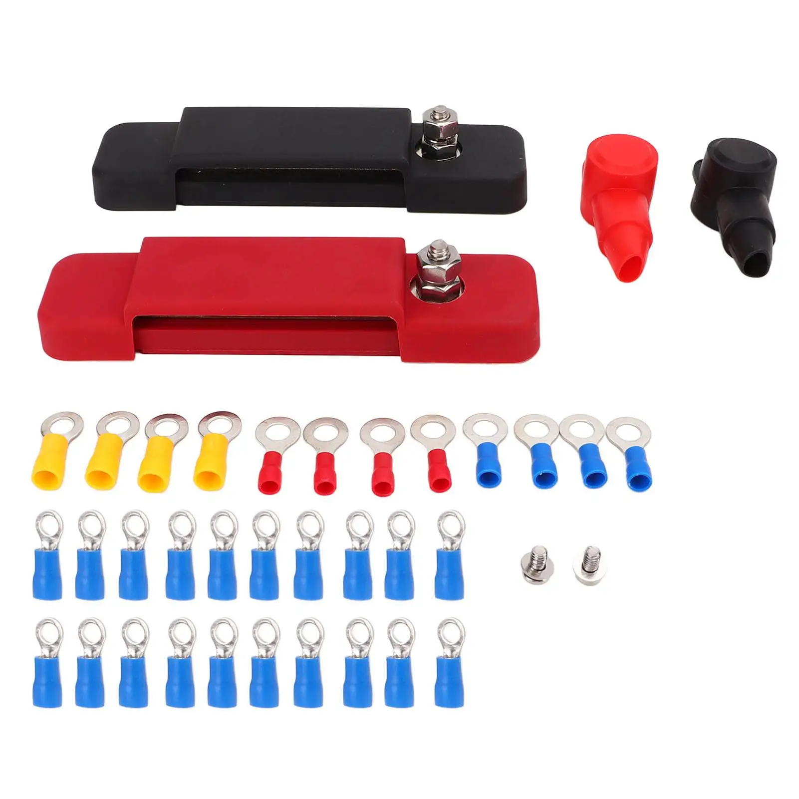 

12-контактная шина 48 В постоянного тока 180 А, шпильки из нержавеющей стали, нержавеющий блок распределения питания для автомобилей, автофургонов, кораблей, яхт