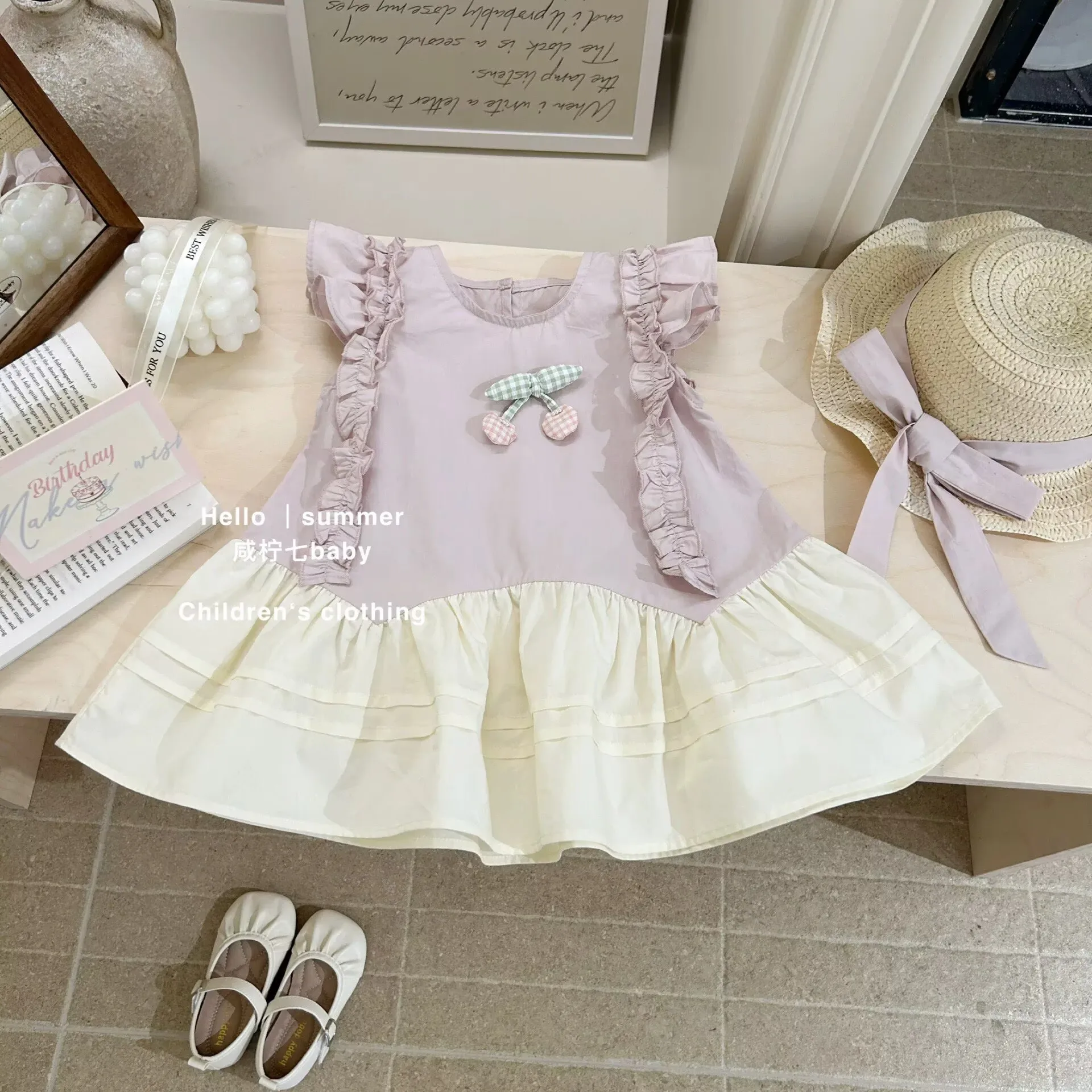

New Summer Toddler Girls Lovely Sleeveless Dress Casual Children Dress 3-8 Years for 90-140cm