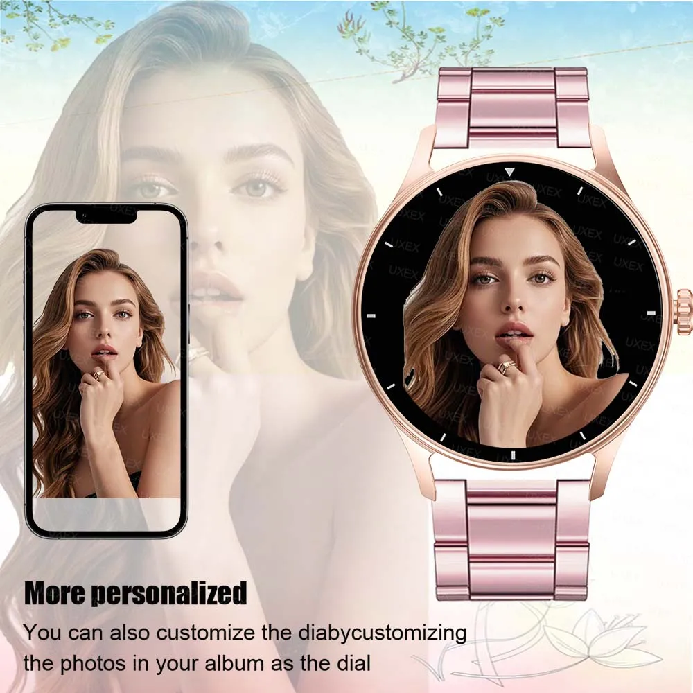 الأعمال الأصلية ووتش Smartwatch النساء 1.55 بوصة HD بلوتوث دعوة الصحة تتبع شحن لاسلكي الساعات الرجال هدية الكريسماس