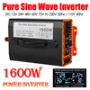 純粋な正弦波インバーター1600W, 12 V, 24 V, 48V〜220V, 110V,LEDディスプレイ付き 1