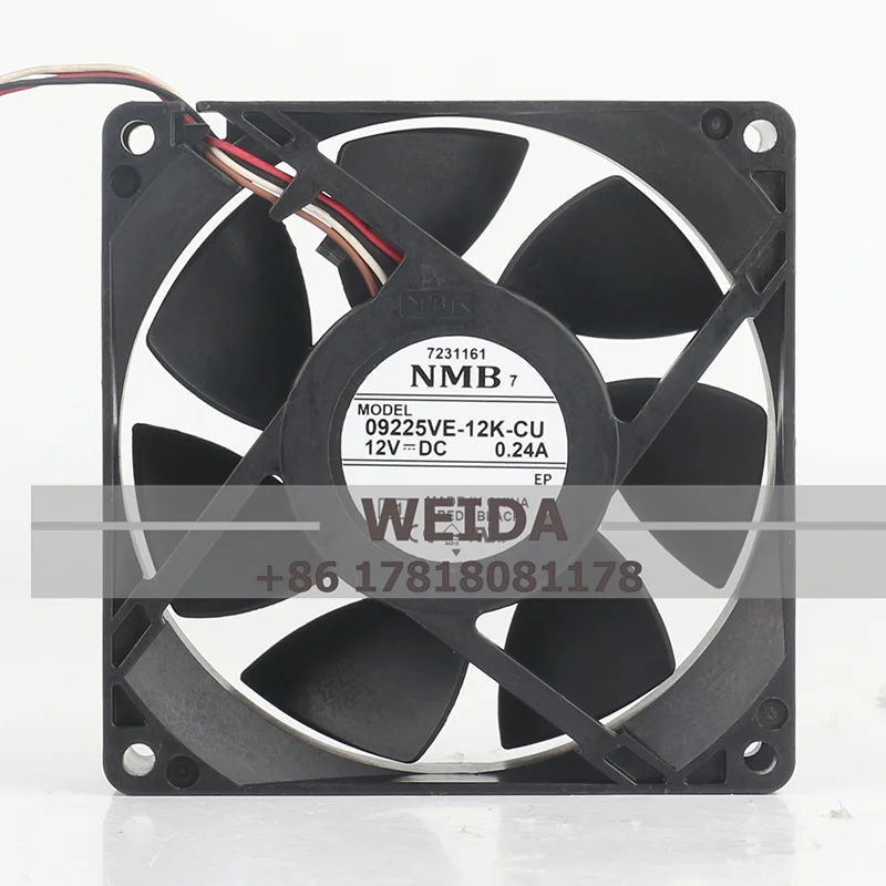 09225VE-12K-CU original new NMB waterproof fan 9025 chassis PV 12V 0.24 PMW4 line 90*90*25MM