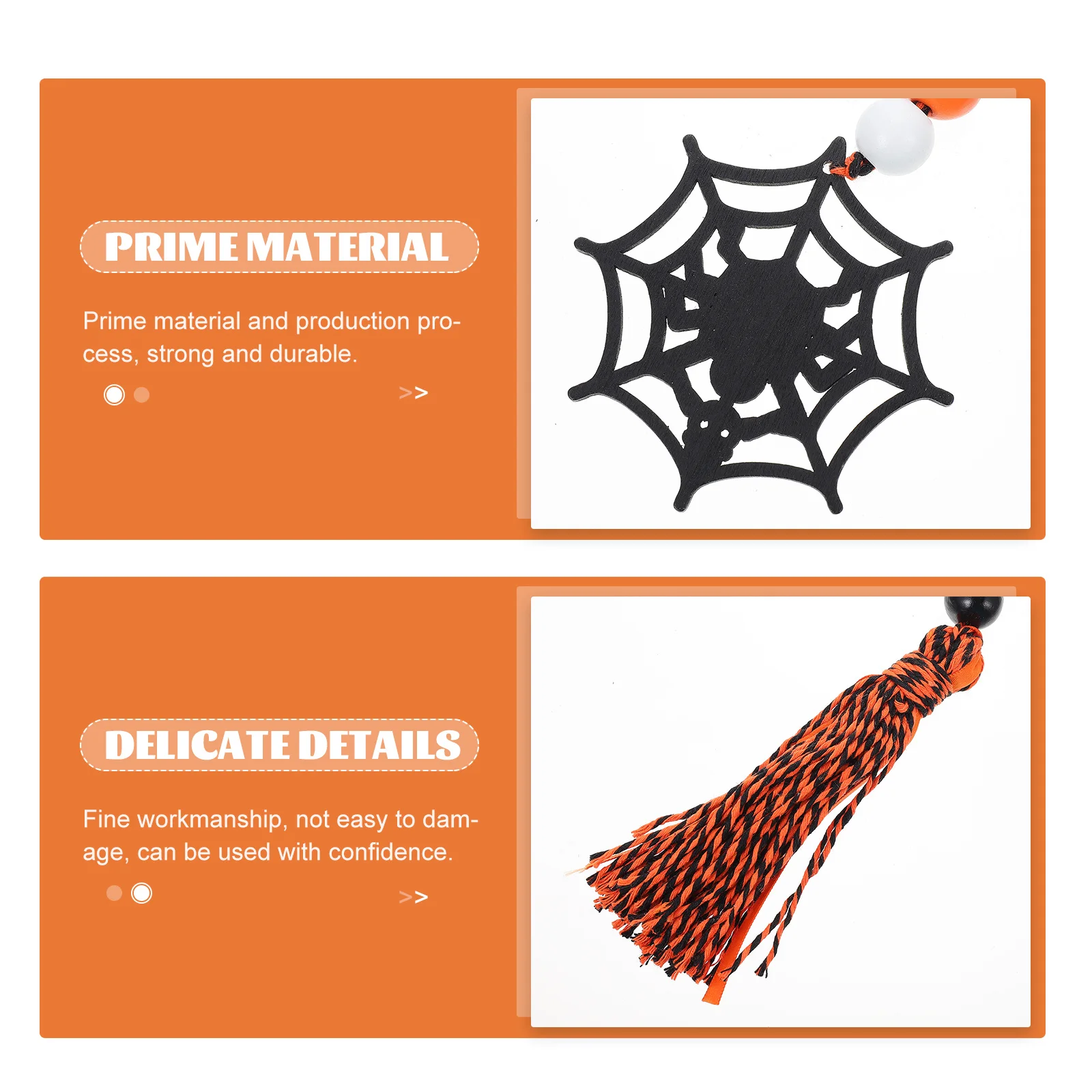 

Spider Web Bead Garland Halloween Wall Decor Hanging Beading Ornament Wood Bead String Tassel Pendant Home Crafts Wooden