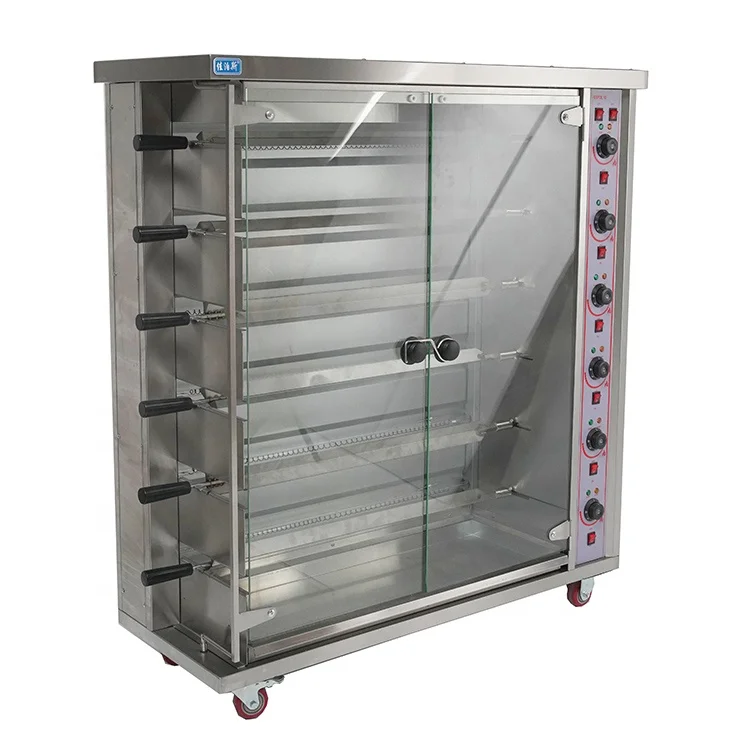 

Heavy-Duty Rotisserie Machine Electric Grill with 6 Skewers Automatic Chicken Rotisserie Commercial Chicken Roasting Machine
