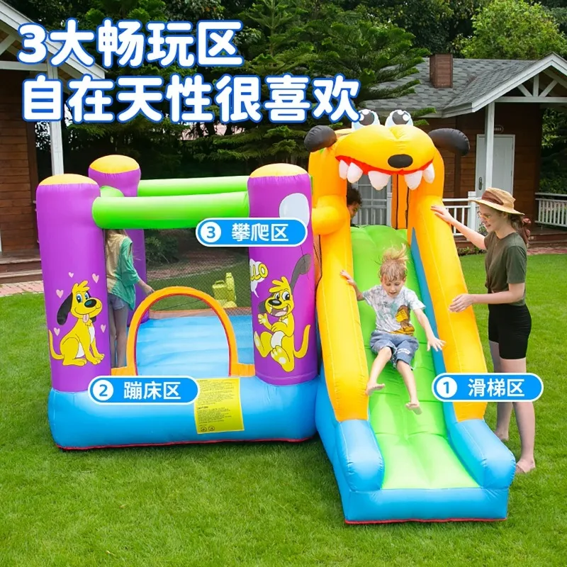 Small Inflatable Castle Bouncer for Kids  Indoor Trampoline with Slide and Safety Net for Kindergarten