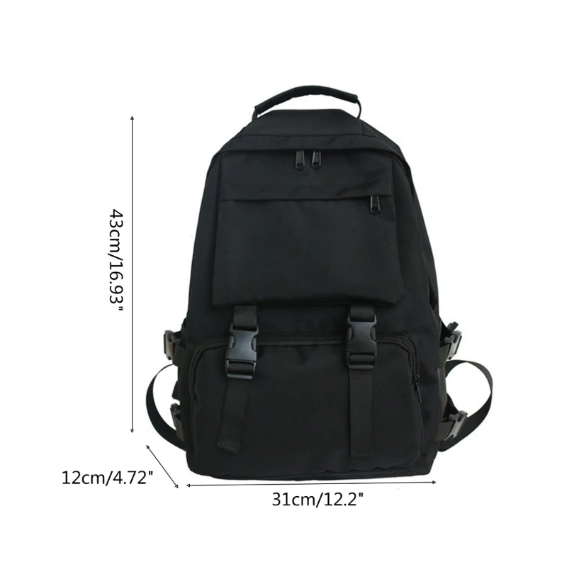 Simple Backpacks Large Capacity Travel Daypack Solid Harajuku Student School Bag Laptop Backpack Bookag for Women Men