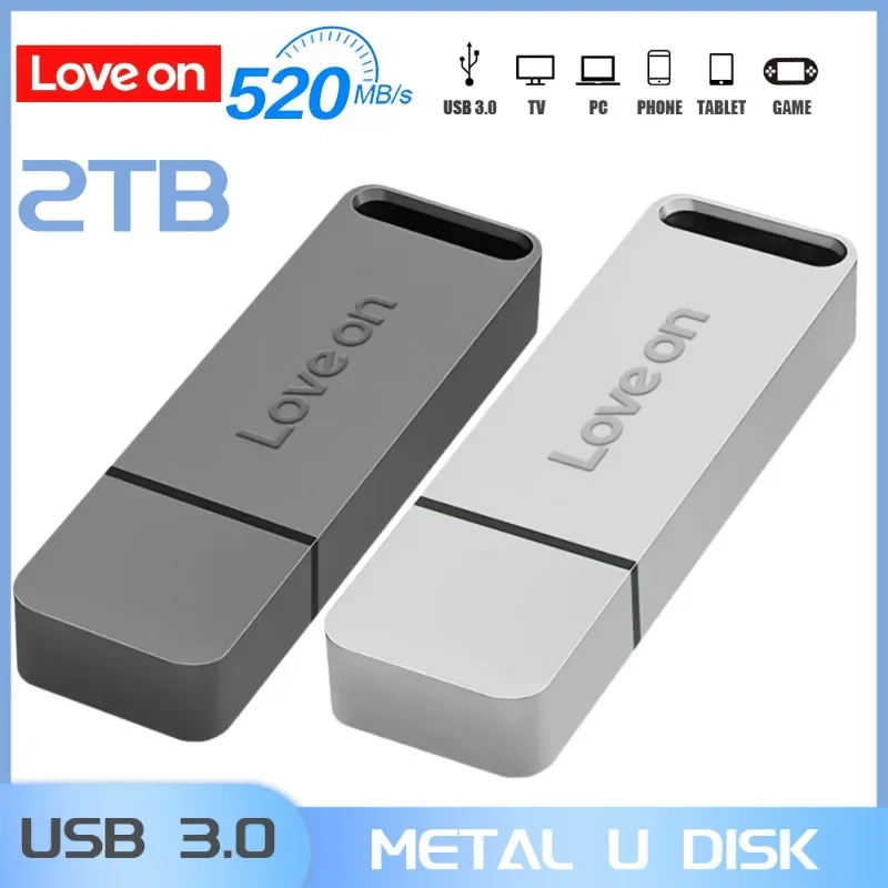 Unidad Flash USB 3,0 de Metal, Pendrive de alta velocidad de 2TB, 1TB, 128GB, resistente al agua, 256G, portátil, para PC