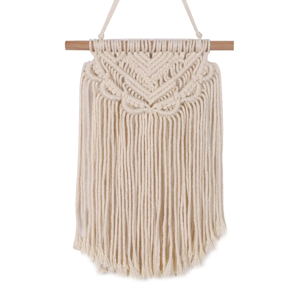 Hand Woven Tapestry Bohemian Wall Hanging Ornament Geometric Art Wall Decoration Small Flower Pattern