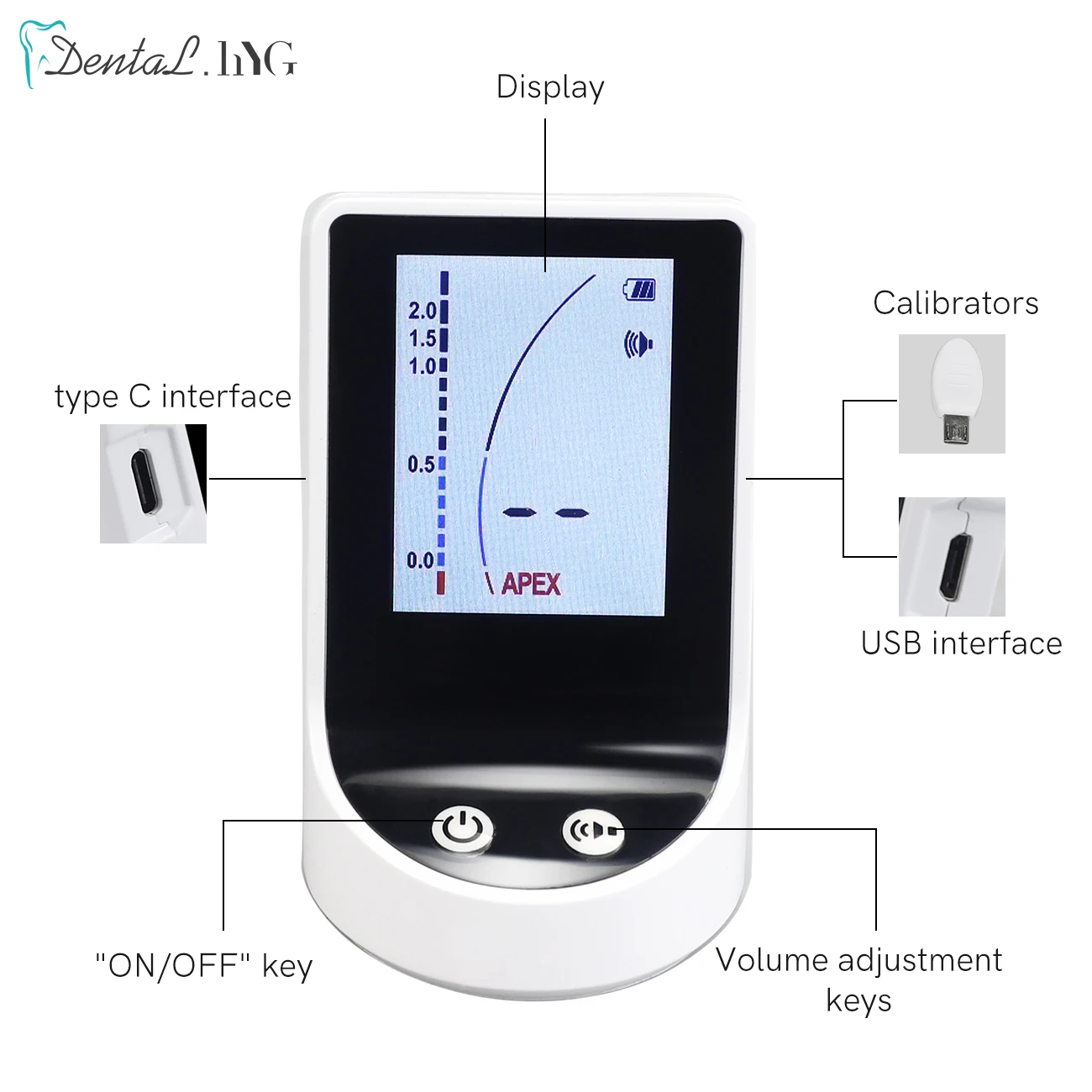 Dental Endo Root Canal Apex Locator 2.4“ LCD Screen Visualization Foldable Endodontic Measure Dentist Instrument