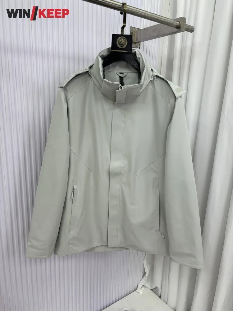 New Men Women Spring Autumn Outdoor Solid Color Hooded Windbreaker Waterproof Camping Coat Fashion Outdoor Hiking Sports Jacket