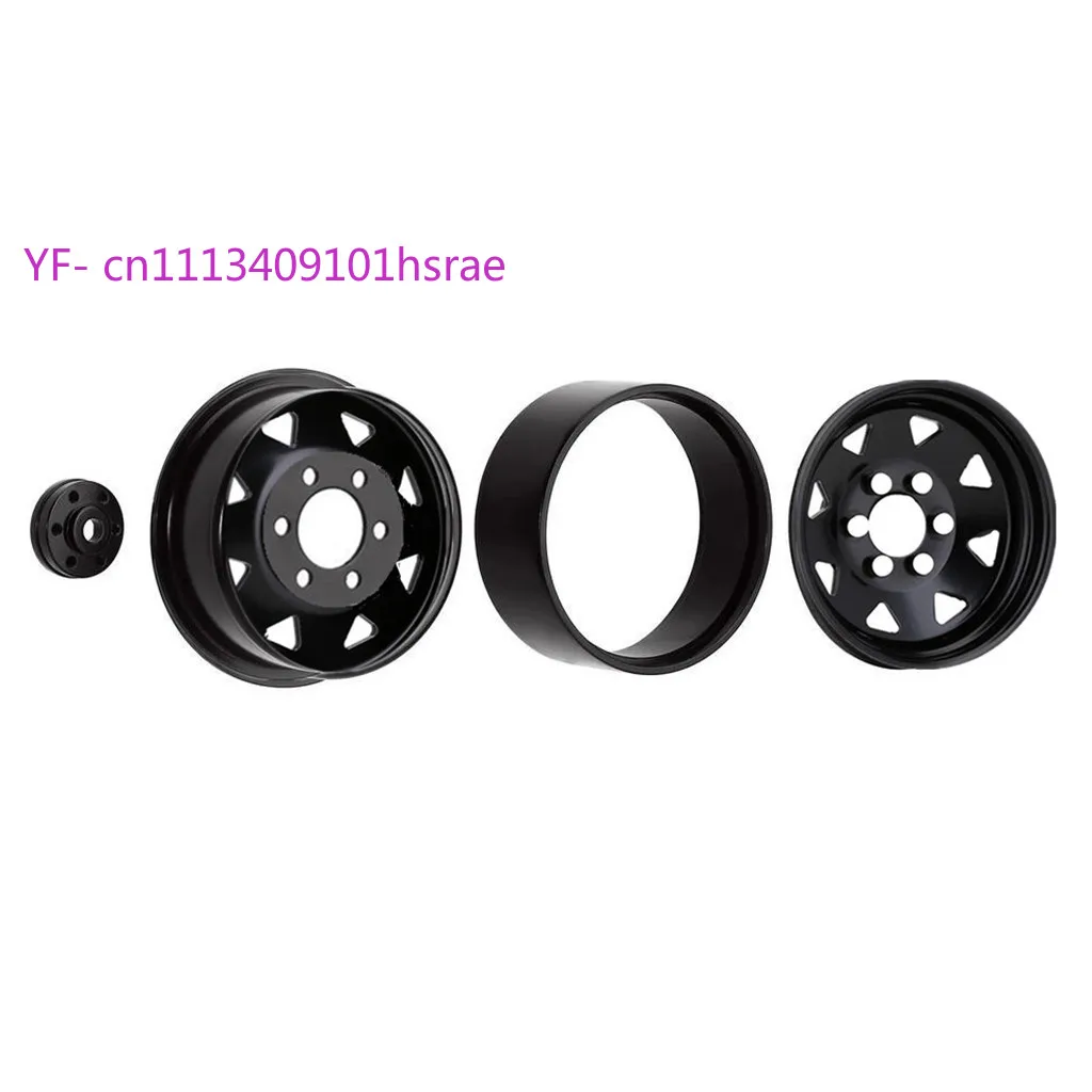 4PCS 1.9 Inch Metal Beadlock Wheels Rims Black Silver 8-Spoke for 1/10 RC Crawler