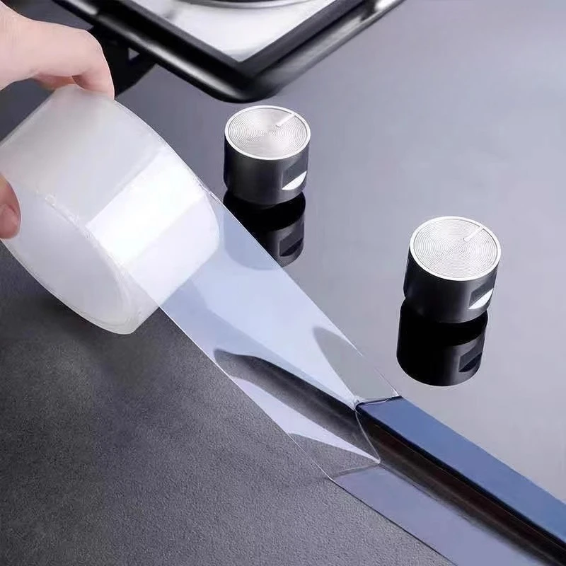 5M/10M Single Side Self-Adhesive Nano Tape Waterproof and Stain-Resistant Kitchen Bathroom Sink Caulk Strip Transparent Tape
