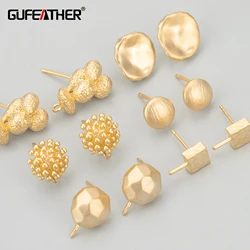 GUFEATHER MD58, accessori per gioielli, placcato in oro 18 carati rodiato, rame, fatto a mano, ciondoli, orecchini fai da te, creazione di gioielli, 6 pz/lotto