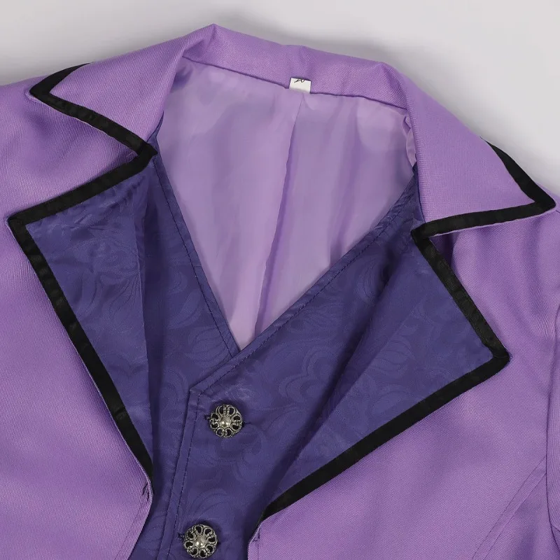 Men's Clothing European and American Medieval Retro Clothing Red Tailcoat Fake Two-piece Ball Dress Trend